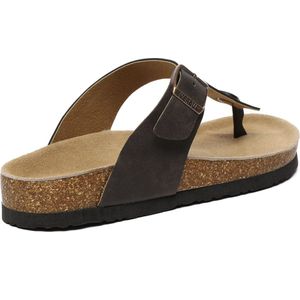 EVER AU - Flamingo - Teenslippers - Bruin - Geolied Leer