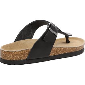 EVER AU - Flamingo Slippers - Zwart - Leer