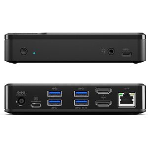 ALOGIC Universal Twin HD Pro Docking Station - 85 W stroomvoorziening, USB C & A-compatibiliteit, Dual Display 1080p @ 60Hz, 2 HDMI, USB-C Gen1, 3 USB-A, Gigabit Ethernet, compatibel met MacBook Pro en meer