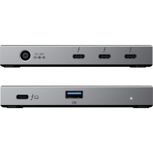 ALOGIC TB4H3TB interface hub Thunderbolt 4 40000 Mbit/s Zwart, Grijs