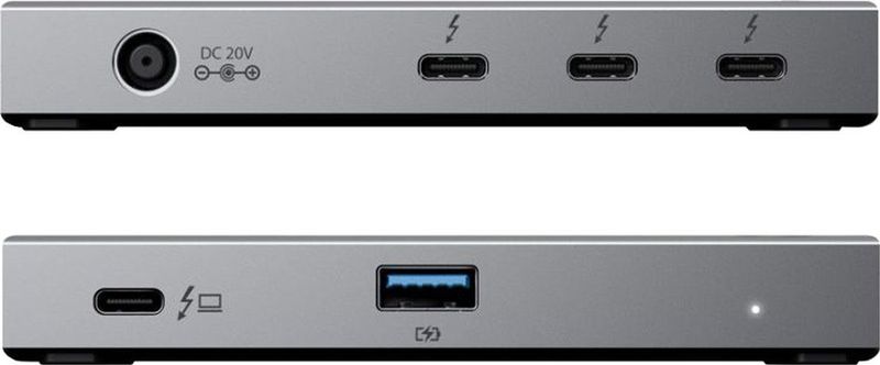 ALOGIC TB4H3TB interface hub Thunderbolt 4 40000 Mbit/s Zwart, Grijs