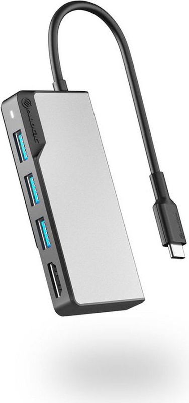 ALOGIC UCFUHDV2-SGR laptop dock & poortreplicator USB 3.2 Gen 1 (3.1 Gen 1) Type-C Zwart, Grijs