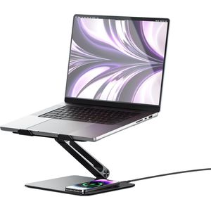 Alogic Elite Power Laptop Stand with Wireless Charger - Black