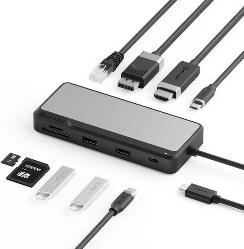 Alogic - FUSION PRO AXIS - Docking Station - Grijs - USB-C 8-in-1