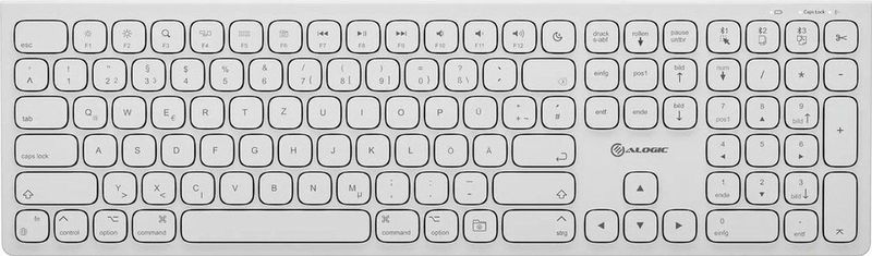 Alogic - Echelon Extend - Draadloos Toetsenbord - Wit - USB-C Oplaadbaar