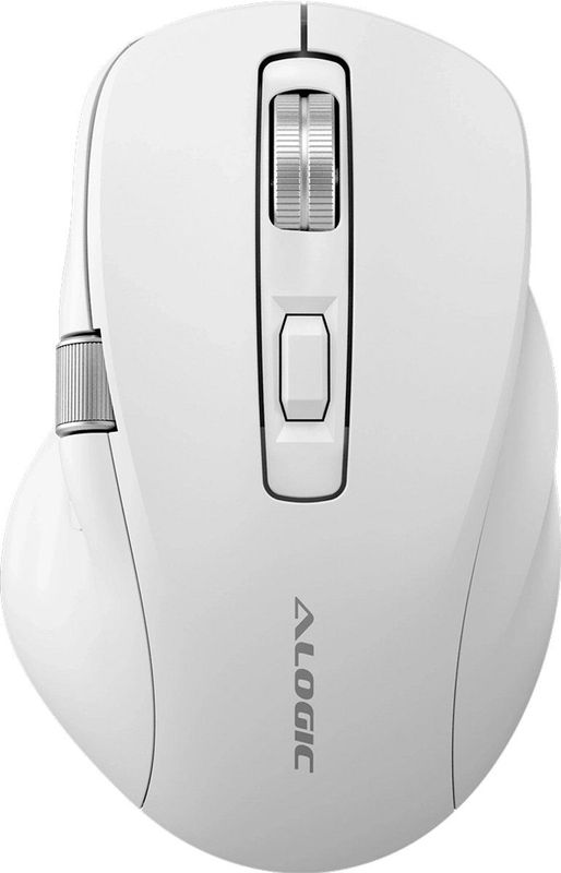 Alogic - Apex - Draadloze Programmeerbare Muis - Wit - Ergonomisch Ontwerp - 6400 DPI