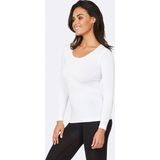 Boody - Bamboe Dames Top - Wit - Lange Mouw