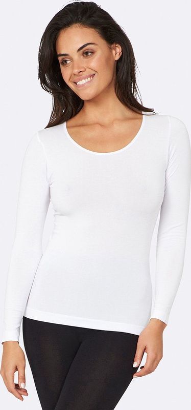Boody - Bamboe Dames Top - Wit - Lange Mouw