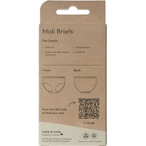Boody - Midi Heupslip - Zwart - 1 Stuk - Bamboe, Antibacterieel, Hypoallergeen
