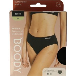 Boody - Classic Bikinislip - Menstruatieondergoed - Zwart - Normaal/Hevig