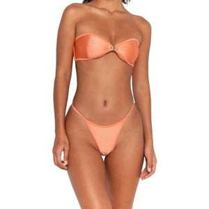 FAE House - Tallara Bikini Top - Mars - Luxe Dames Zwemmode - Levendig Koraal - 100% Duurzame stof - Koude handwas - Maat L