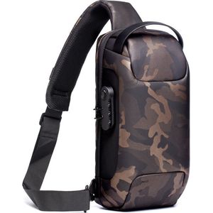 Schoudertas - heren crossbody tas - heren sling bag - anti-diefstal - camouflage