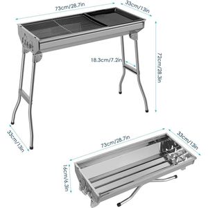 Barbecue- BBQ-grill Draagbare opvouwbare barbecue voor 5-10 personen