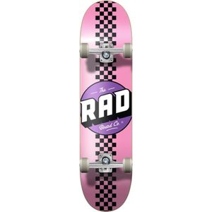 RAD Checker Stripe Skateboard voor volwassenen, uniseks, roze/zwart, 18 cm