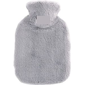 DieffematicRSD Warmwaterkruik Watervullende Warmwaterzak Verdikte Pluche Hoge Dichtheid PVC Winter Flessen Handwarming Cover Wrap Warmwaterkruik Zak 2000ml (Color : Gray)
