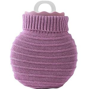 DieffematicRSD Warmwaterkruik Eenvoudige handwarmer tas Effen kleur siliconen mini warmwaterkruik draagbare handwarmer tas (Color : Purple)