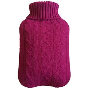 DieffematicRSD Warmwaterkruik Gebreide Warmwaterzak Cover Watervulfles Warme Beschermende Warmte Preservaion Cover Koudebestendige Winter Beschermhoes (Color : Wine red)