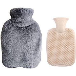DieffematicRSD Warmwaterkruik Watervullende Warmwaterzak Verdikte Pluche Winterflessen Hoge Dichtheid Handverwarming Cover Wrap Huishoudelijk Artikel: (Color : Dark Grey)
