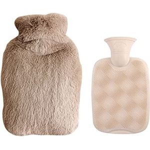 DieffematicRSD Warmwaterkruik Watervullende Warmwaterzak Verdikte Pluche Winterflessen Hoge Dichtheid Handverwarming Cover Wrap Huishoudelijk Artikel: (Color : Dark Coffee)