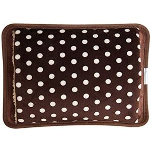 DieffematicRSD Warmwaterkruik Draagbare Elektrische Warmwaterzak Met Polka Dot Pluche Cover Explosieveilige Verwarming Fles Opladen Winter Handwarmer (Color : Brown)