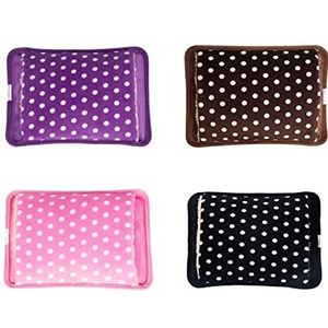 DieffematicRSD Warmwaterkruik Draagbare Elektrische Warmwaterzak Met Polka Dot Pluche Cover Explosieveilige Verwarming Fles Opladen Winter Handwarmer (Color : Pink)
