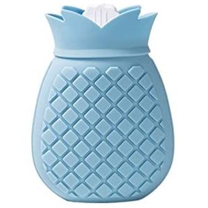 DieffematicRSD Warmwaterkruik Ananas Warm Water Zak met Gebreide Cover voor Maag Taille Handwarmer Verwarming Siliconen Water vullen Waterfles Winter Warm (Color : Blue)
