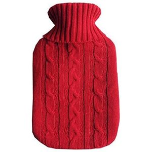DieffematicRSD Warmwaterkruik Gebreide Warmwaterkruik Cover Winter Zachte Tas Handwarmer Wrap Case Grijs Wit Warming Tool Heater Protector (Color : Red)