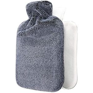 DieffematicRSD Warmwaterkruik Warmwaterkruik met pluizige hoes Zachte veilige grote warmwaterkruik als geweldige warme warmwaterzak voor pijnbestrijding Nekbuik (Color : Dark grey)