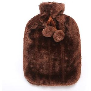 DieffematicRSD Warmwaterkruik Koudebestendige Warme Faux Fur Fleece Cover Winter Beschermhoes Verwijderbare Pluche Warmwaterkruik Cover Warmte Behoud Covers (Color : Brown)