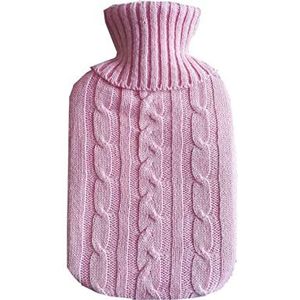 DieffematicRSD Warmwaterkruik Waterinjectie Rubberen warmwaterkruik met deksel, warmwaterkruik Winter warmwaterzak Handvoeten Warmer waterfles (Color : Pink)