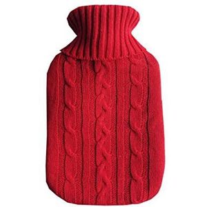 DieffematicRSD Warmwaterkruik Waterinjectie Rubberen warmwaterkruik met deksel, warmwaterkruik Winter warmwaterzak Handvoeten Warmer waterfles (Color : Red)