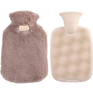 DieffematicRSD Warmwaterkruik Warmwaterkruik met zachte hoes Klassieke warmwaterzak om de winter warm te houden (Color : Dark brown)