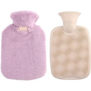 DieffematicRSD Warmwaterkruik Warmwaterkruik met zachte hoes Klassieke warmwaterzak om de winter warm te houden (Color : Purple)