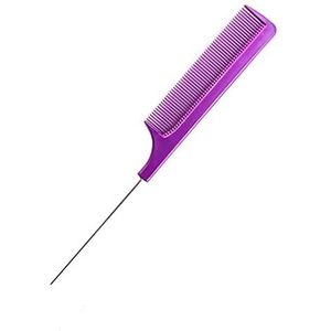 DieffematicSZ kam 1pc Professional Pointed Tail Hair Comb Anti-static Hair Dye Brush Barber Steel Needle Comb Salon Hairdresser Barber Accessories (Color : Purple)