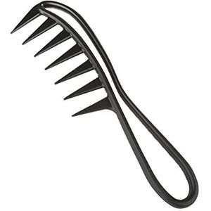 DieffematicSZ kam Stereo Handle Modeling Comb Hollow Wide Tooth Comb (Color : Schwarz)