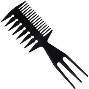 DieffematicSZ kam Professional Double Side Tooth Combs Fish Bone Shape Hair Brush Barber Hair Dyeing Cutting Coloring Brush Man Hairstyling Tool (Color : Black)