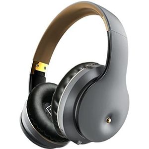 Headset Bluetooth Over Ear Hoofdtelefoons,5.0 Bluetooth Headset Met Draadloze Band Microfoon, Grijs