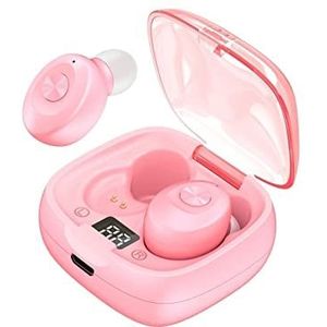 Draadloze in Ear Oordopjes Bluetooth Hoofdtelefoon Waterdichte TWS HiFi Stereo Ruisonderdrukking Headset LED Panel, roze