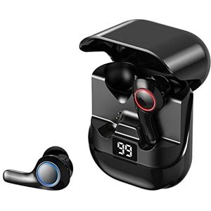 Draadloze in Ear Oordopjes Bluetooth Hoofdtelefoon Waterdichte Touch Display Noise Cancelling Headset, Zwart