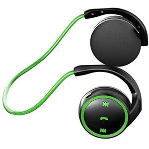 Hals Hung Headsets met Draadloze Bluetooth,5.0 Dimensionale Sound Sport Mannen Vrouwen Headsets, Groen