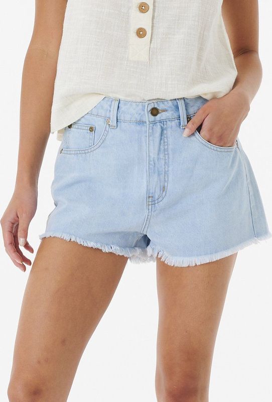 Rip Curl - Amy High Waist - Korte Broek - Retrolook - Relaxed Cut met Hoge Tailleband