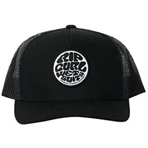 Rip Curl Icons Trucker Hat, Mesh Back Cap Snapback voor heren, verstelbaar, Zwart/Wit, Eén Maat