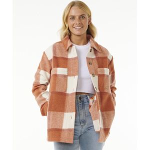 Rip Curl - Soleil Check - Overshirt - Donkerroest - 100% Polyester