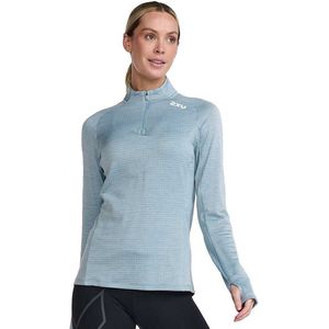 2xu Ignition Half Rits Lange Mouw T-shirt Grijs L Vrouw