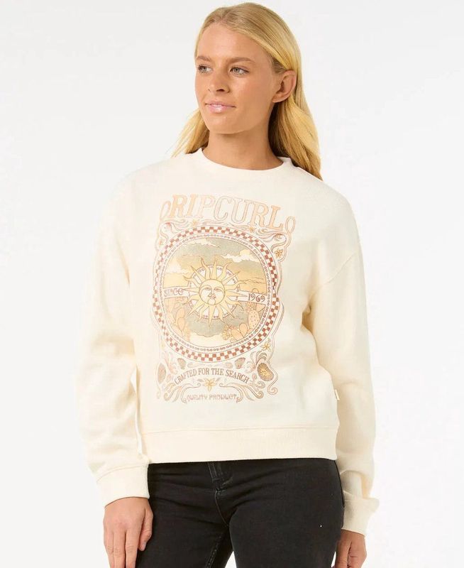 Sweater - Relaxed Fit - Katoen - Pigmentkleurstof - Print Op Voorkant