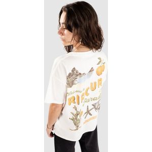 Rip Curl - Dames t-shirts - Cala Vadella Relaxed Tee W Bone voor Dames van Katoen - Maat M - Beige