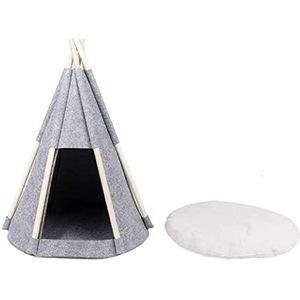 Zachte Kattenslaapplaats Winter Warm Huisdier Bed Vilt Tent Opvouwbare Kleine Katten Tent Huis Kitten Voor Hond Mand Bedden Leuke Kat Huisdier Nest Huizen Huisdierbed