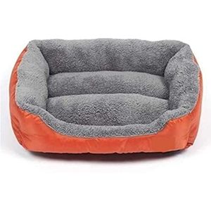 Zachte Kattenslaapplaats Huisdier Bed Honden Bed Voor Kleine Medium Grote Honden Grote Mand Huisdier Huis Waterdichte Bodem Zachte Fleece Warme Kat Bed Sofa Huis Huisdierbed (Color : Orange, Size :