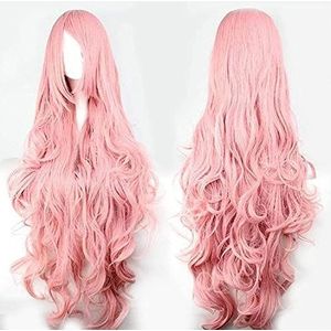 Pruik Pruiken Haarpruiken Luchtvolume Hoge temperatuur Zachte zijde Bulkhaar Lang zijdeachtig recht Big Wave-haar Synthetische pruik, 3.2FT Pruik Voor Dagelijkse Feestkleding (Color : 59)