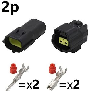 Dj70216y-1.8mm Sensor Plug 3P Auto Waterdichte Connector 4P Kabel Mannelijke En Vrouwelijke Butt Plug 6-core Rubber Shell 12 Gaten (Color : 2p, Size : 5sets)
